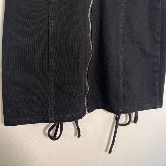 Honey Punch Denim Black Tied Mini Skirt - Picture 9 of 11